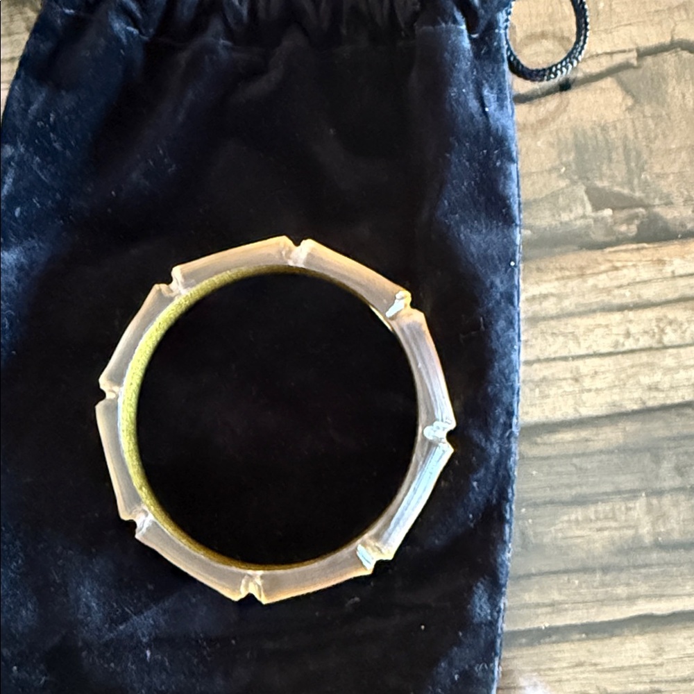Alexis Bittar Gold and Brown Acrylic Bracelet - Picture 6 of 6
